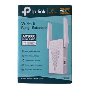 TP-Link AX3000 WiFi 6 Range Extender Up to 2400 Sq. Ft. 64 Devices RE715X